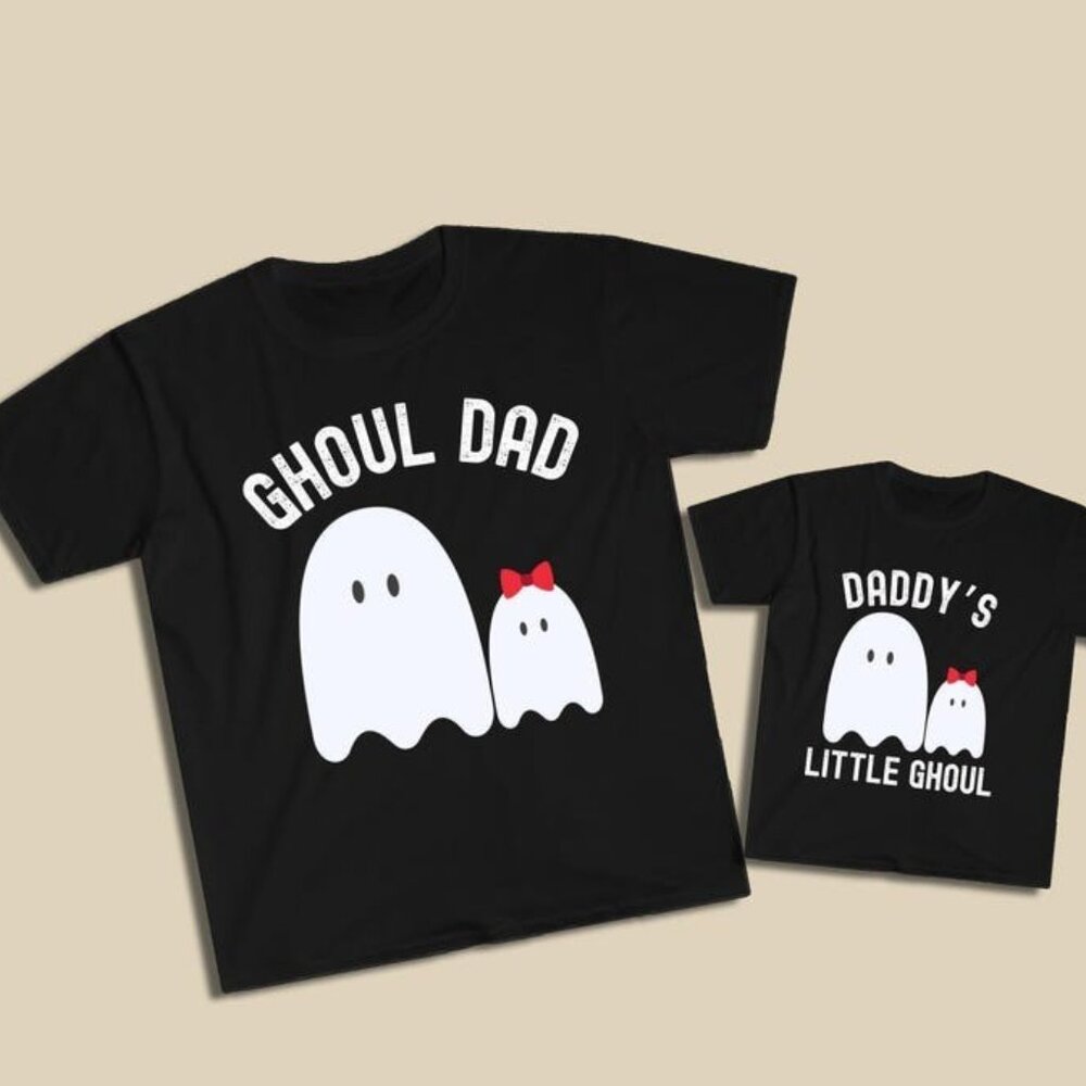 Baby and Dad Tees, Father of Daughter Ghost T-Shirt, Daddy_s Little Girl